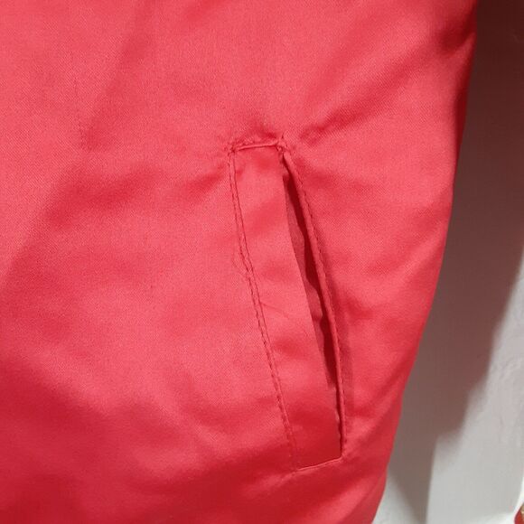 Disney Minnie Mouse Bomber Jacket Girls 7/8 Red Lined Insulated Full Zip Gold - Picture 4 of 11